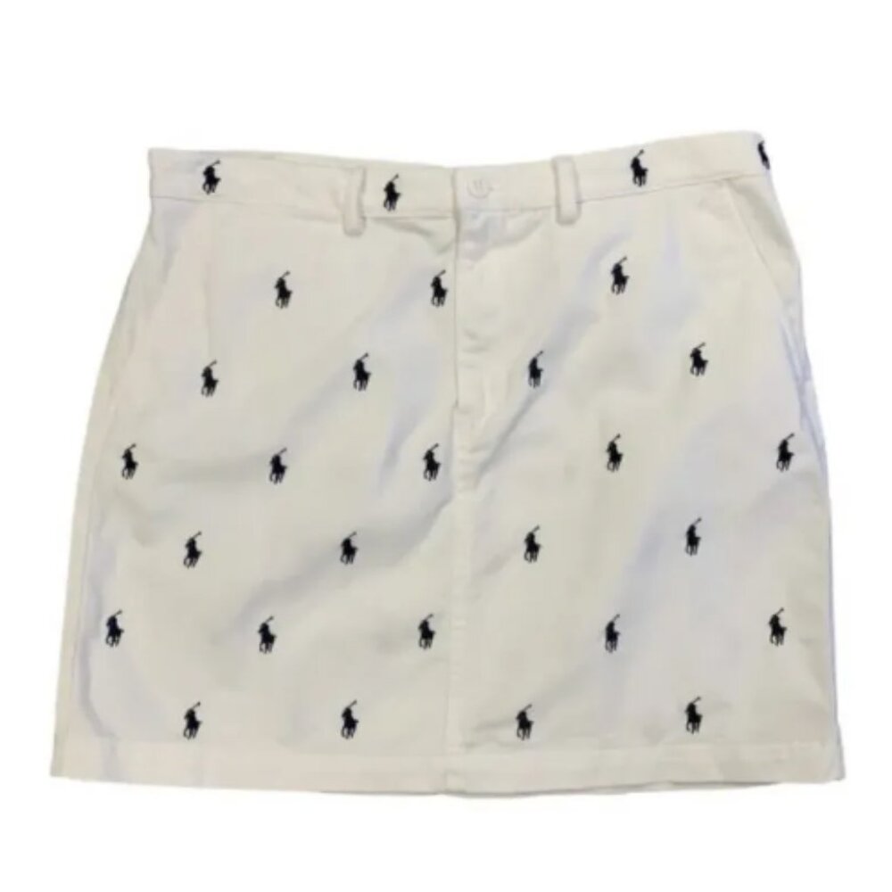 Polo by Ralph Lauren White and Navy Mini Skirt